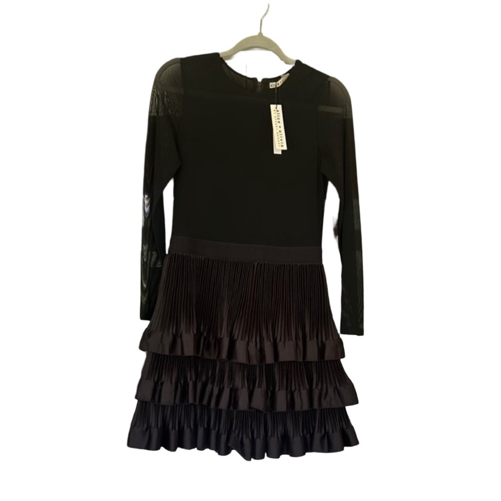Alice & Olivia Pleated Ruffle Dress